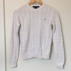 White Ralph Lauren cable knit sweater